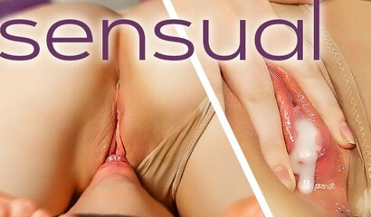 Кунилингус и кремпай в киску русской девушке в трусиках