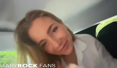 Hot big dick in the ass of virgin. Outdoor sex in the car