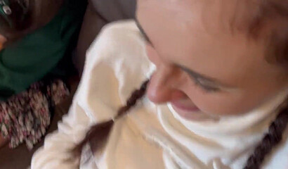 modest girls in the entrance were very cold and agreed to have sex with unfamiliar guys