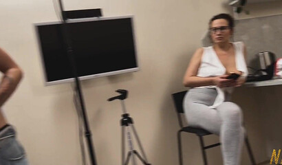 "Fucking make-up artist" backstage film _ orgy 3 girls and a guy _ part one _ NIGONIKA PORN