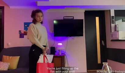 My first painful anal. Student pays rent with anal virginity. (With subs)