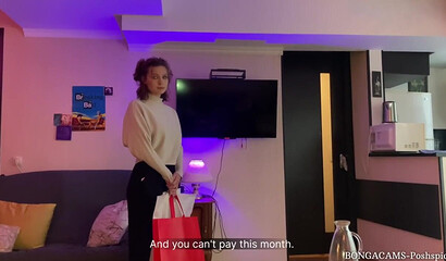 My first painful anal. Student pays rent with anal virginity. (With subs)