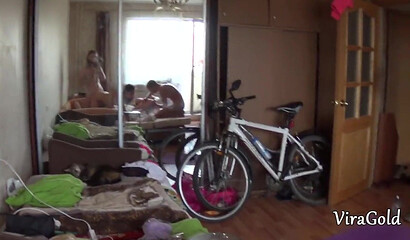 Wild home orgy of russian students girls